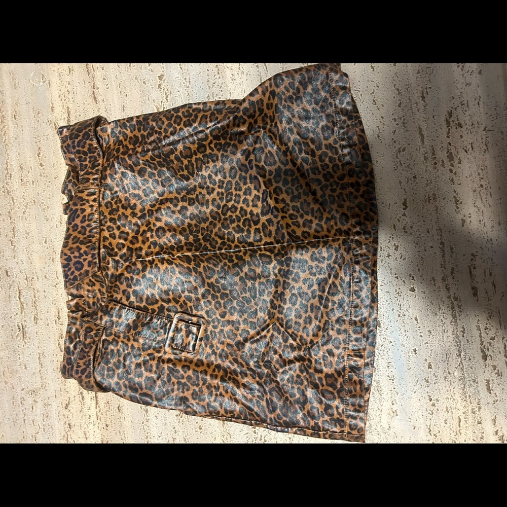 Umgee Brown Leopard Mini Skirt